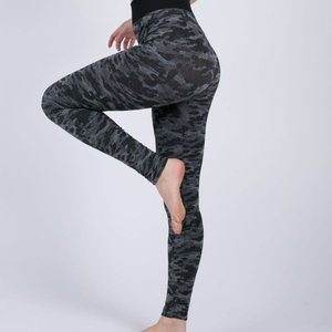 Leggings taille haute gris dégradé mélangé pour femmes en Spandex/Polyester, antibactériens, pour le yoga et le fitness - Product Image 5