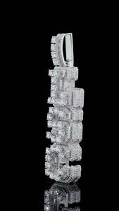 Colgante vertical con inicial personalizada, moissanita VVS, plata de ley 925, chapado en rodio, joyería hip hop, pieza llamativa al por mayor - Product Image 6