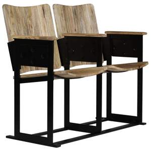 ม้านั่งไม้มะม่วงเนื้อแข็งและเหล็กขนาดกลาง ออกแบบตามหลักสรีรศาสตร์ สำหรับเฟอร์นิเจอร์ห้องนั่งเล่น - Product Image 3