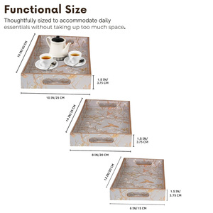 Plateau de service en bois naturel fait à la main avec impression numérique pour la fête des mères et la fête d'anniversaire dans l'hôtel et le restaurant à la maison - Product Image 6