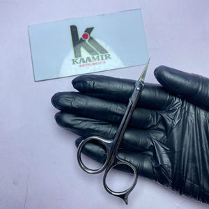 Ciseaux à ongles professionnels en acier inoxydable à lame courbée pour la coupe des cuticules, logo personnalisé, acier durable, outil de beauté pour la manucure - Product Image 1