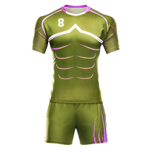 Men's Custom Rugby Uniform Set <b>Player</b> Name Front Orange Black White Striped Sublimated Printed 100% Polyester Breathable Short - Product Image 2