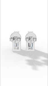 Effortless Everyday Elegance or Bridal Sophistication 925 Silver Diamond Earrings Timeless Radiant Cut Crystal <b>Studs</b> Earrings - Product Image 4