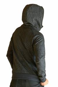 Sudadera con Capucha y Cierre para Hombre, Estampado Geométrico, Corte Regular, Informal, para Otoño, 100% Poliéster, Tejido Transpirable - Product Image 4