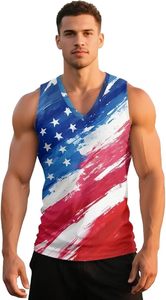 Camiseta sin mangas con cuello en V personalizada para hombre, de secado rápido, para gimnasio, entrenamiento deportivo - Product Image 3
