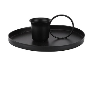 Décorations de fête de mariage de noël métal fer noir poudre revêtement décor à la maison support de lumière pour la fabrication de bougies Type de Table - Product Image 1