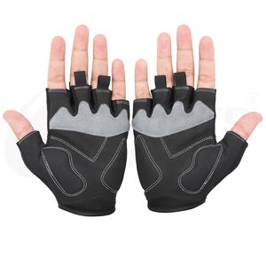 Gants de musculation en cuir PU à demi-doigts avec protection complète de la paume, antidérapants et respirants pour usage unisexe en salle de sport - Product Image 2