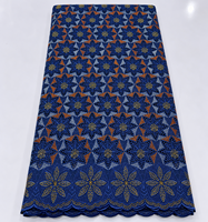 Tissu en dentelle suisse africaine en gros, tissu en dentelle brodée, tissu en dentelle suisse voile, tissu en dentelle à sequins pour robe de mariée Aso Ebi