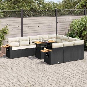 Ensemble de canapés de jardin blanc crème et noir - Product Image 1