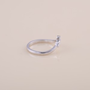 IGI Certified Marquise Diamond V-Shaped Contour Ring in <b>Solid</b> 925 Sterling <b>Silver</b> - Product Image 5