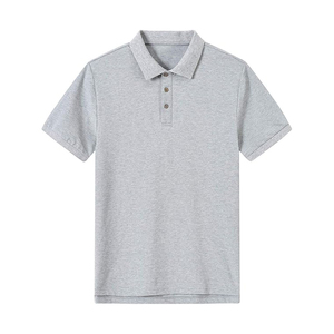 Chemise décontractée pour homme en gros, manches courtes, tissu tricoté infroissable 180g 100% coton, motif uni - Product Image 2