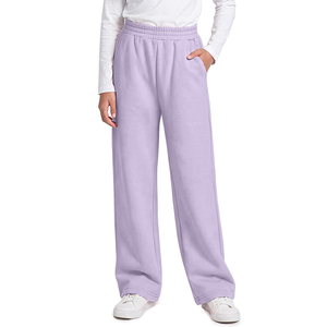 Pantalones Deportivos para Niñas, Color Morado Claro, Poliéster/Algodón, Tejido Liso, Cintura Elástica, Pierna Recta, Uniformes Escolares - Product Image 2