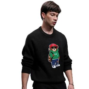 Pull pour homme de haute qualité, style tendance, couleur personnalisée, vêtements d'hiver, broderie imprimée, service OEM, polaire 100% acrylique - Product Image 3