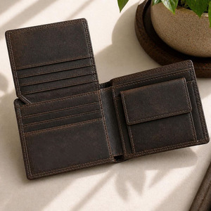 Luxury handmade men leather <b>wallets</b> RFID <b>secure</b> bifold card holder bulk supplier custom branding export premium fashion for sale - Product Image 5