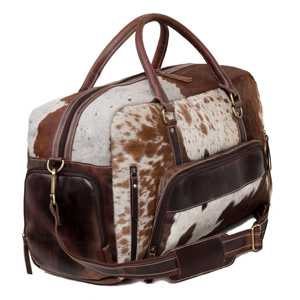 Bolsa de Viaje de Cuero Hecha a Mano con Pelo de Vaca, Bolsa de Lona de Piel de Vacuno para Fin de Semana, Equipaje de Mano, Exportación OEM al por Mayor LHTB-0097 - Product Image 6
