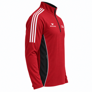 Camiseta Deportiva de Manga Larga para Hombre WILCARE, Media Cremallera, Poliéster Transpirable, Color Negro con Verde, Precio al por Mayor - Product Image 3