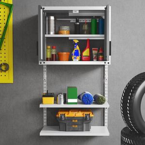 Armadio Metallico da Parete con Serratura, 3 Ripiani Regolabili, per Garage - Product Image 6