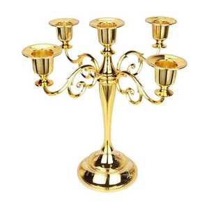 Porte-bougie en aluminium doré de luxe, de haute qualité, moderne, pour mariage, centre de table décoratif pour la maison, à bas prix - Product Image 6
