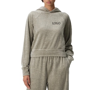 Sweat à capuche décontracté pour femme, conception OEM, manches longues, design de haute qualité pour les acheteurs en gros, avec ourlet et poignets côtelés - Product Image 1