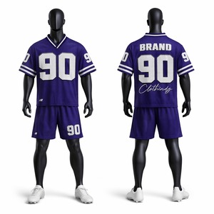 Conjunto de Camiseta y Pantalones Cortos de Fútbol Americano, Uniforme Deportivo Transpirable, Personalizado para Equipos, para Entrenamientos y Partidos - Product Image 1