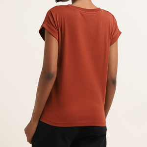T-shirt décontracté à manches courtes pour femme 2026, 100 % coton, col rond, respirant, imprimé, toutes tailles disponibles - Product Image 6