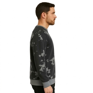 Wholesale Unisex Fleece <b>Men's</b> Crew Neck Tie-Dye Sweatshirt Regular Fit Knitted Cotton <b>Pullover</b> Casual Autumn Wear - Product Image 3