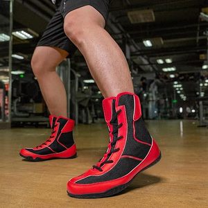 Bottes de lutte et de boxe larges pour hommes, hautes, respirantes, légères, antidérapantes pour la compétition et l'entraînement - Product Image 2