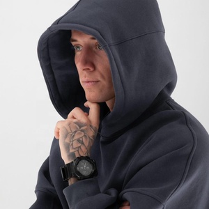 Sudadera con Capucha Extra Grande de Alta Calidad, Sin Cordones, de Felpa de Algodón Grueso, con Forro, Bolsillo Oculto, Personalizable para Hombre - Product Image 5