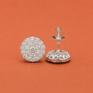 Round <b>Moissanite</b> Stud <b>Earrings</b> 925 Sterling Silver Brilliant Cut Floral Inspired <b>Earrings</b> Elegant Jewelry Gift for Women - Product Image 4
