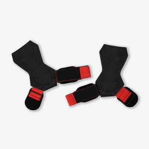 Poignées de main réglables en néoprène avec sangles droites pour exercices des doigts, pour entraînement physique, noires avec sangles rouges, haute qualité - Product Image 1