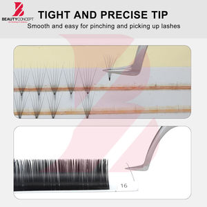 Pinces à cils en argent en gros, outils d'extension de cils en acier inoxydable de qualité supérieure, pinces d'isolation à pointe incurvée ultra-fine - Product Image 6