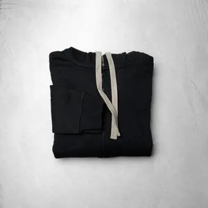 Sweat à capuche zippé noir pour homme, doublure beige unie, tailles M-XXL - Product Image 4