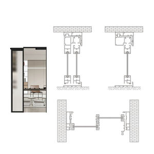 Puerta Plegable Interior de Fábrica, Puerta Corredera Triple de Baño con Manija Oculta - Product Image 1