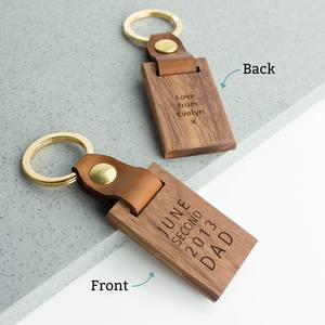FREE Laser Engraving LOGO Gifts Handmade <b>Key</b> chain Wooden <b>Key</b> Tag with <b>Split</b> <b>Ring</b> <b>Key</b> Chain - Product Image 1