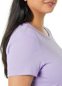 T-shirt à col rond à manches courtes pour femme Coupe classique Couleur unie 100% coton Respirant Style décontracté Toutes saisons - Product Image 2