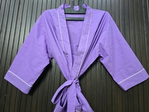 Peignoir de luxe en coton épais violet à séchage rapide pour femmes et couples, avec cordon de serrage, couleur unie - Product Image 3