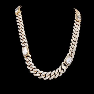 Collier chaîne cubaine exclusive Hip Hop avec diamants Moissanite, bijoux classiques pour homme, plaqué or blanc, unisexe, à porter au quotidien - Product Image 6
