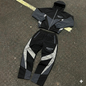 Chaqueta Cortavientos Reflectante de 3m y Pantalones de Nailon Rexfit Sports Best Edition OEM, Conjuntos Deportivos Cortavientos para Hombre - Product Image 3