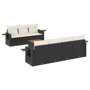 Conjunto de Sofás de Jardín en Negro y Blanco Crema para Muebles de Patio - Product Image 2