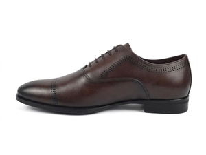 Chaussures Oxford marron pour hommes, bout rond, à lacets, en cuir véritable, semelle extérieure en caoutchouc, toutes saisons, style marche - Product Image 4