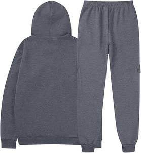 Ensemble survêtement hiver oversize hip-hop : sweat à capuche et pantalon cargo respirant avec logo frontal – Vente en gros - Product Image 4