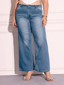 Women's Regular Fit <b>Boot</b> Cut Denim Jeans Vintage Style Eco-Friendly Cotton Mid Waist Ripped Details Washable & Color Fade Proof - Product Image 3