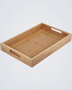 SEE SERVING TRAY WITH HANDLES BAMBOO Breakfast Tray Wooden Trays Decorative Serving Platter for Eating - Product Image 6