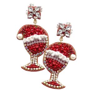 Diseño caliente para fiesta de Navidad Taza Pendientes cuentas de semillas vacaciones Navidad declaración pendientes Noel taza de café pendientes - Product Image 2