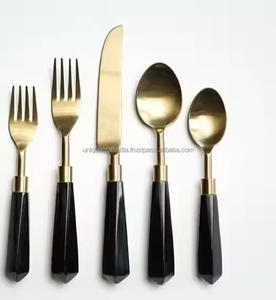 Juego de Cubiertos de Acero Inoxidable 2025, Chapados en Oro, Ecológicos, Hechos a Mano, Estilo Occidental Clásico, para Bodas, Cucharas y Tenedores - Product Image 1