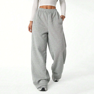Pantalon de jogging décontracté en molleton éponge pour filles, coupe ample, avec poches latérales, séchage rapide, 100 % polyester, collection automne - Product Image 1