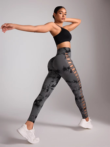 กางเกงเลกกิ้งออกกำลังกายฤดูร้อนคุณภาพสูงสำหรับผู้หญิง ลายเรียบ ปรับแต่งโลโก้ได้ เอวผ้าฝ้าย/ใยไผ่ ป้องกันแบคทีเรีย - Product Image 3