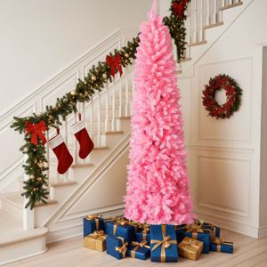Albero di Natale Artificiale a Cerniera da 2,3 m (7,5 FT) Non Illuminato, in Materiale PET/PVC/PE, con 1075 Punte di Rami a Forma di Matita - Product Image 2