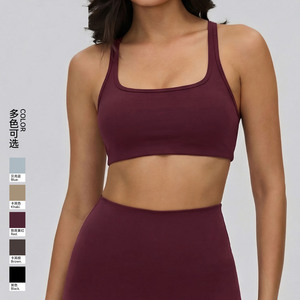 สปอร์ตบราผู้หญิงรุ่นใหม่ คุณภาพดี น้ำหนักเบา ไร้ตะเข็บ สำหรับโยคะ ฟิตเนส ออกกำลังกาย โลโก้ด้านหน้า บริการ OEM ราคาดีที่สุด - Product Image 5