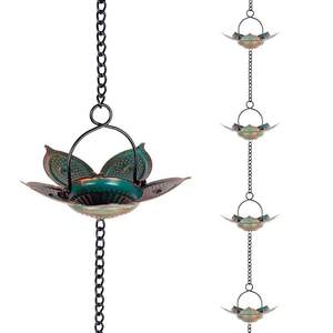 Cadena de lluvia decorativa de metal para exteriores, para patio, jardín y terraza, que crea un atractivo visual y funcional. - Product Image 5